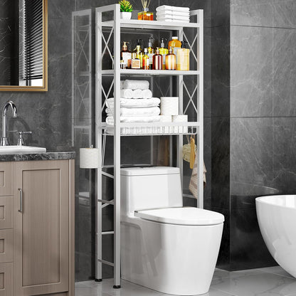 Biemlerfn Over The Toilet Storage with X Shape Side Guardrail