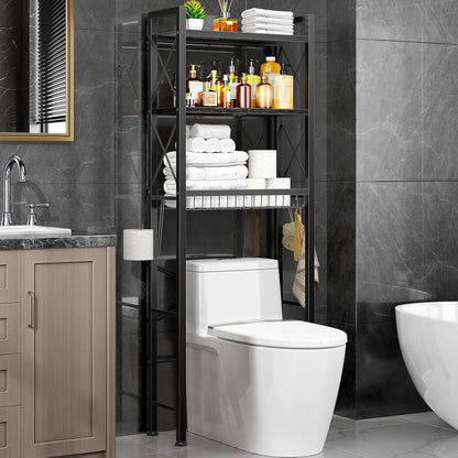 Biemlerfn Over The Toilet Storage with X Shape Side Guardrail