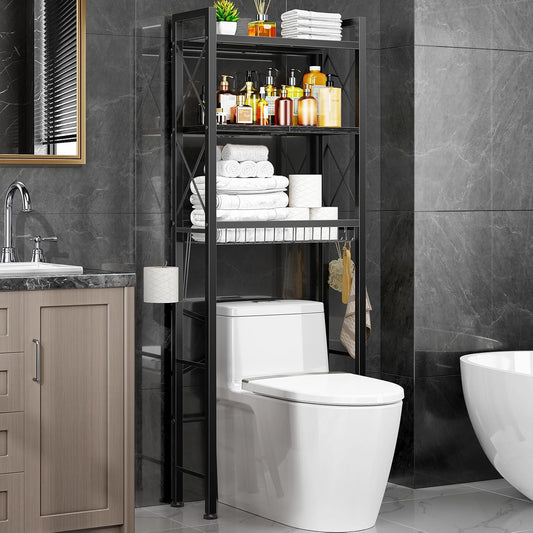 Biemlerfn Over The Toilet Storage with X Shape Side Guardrail