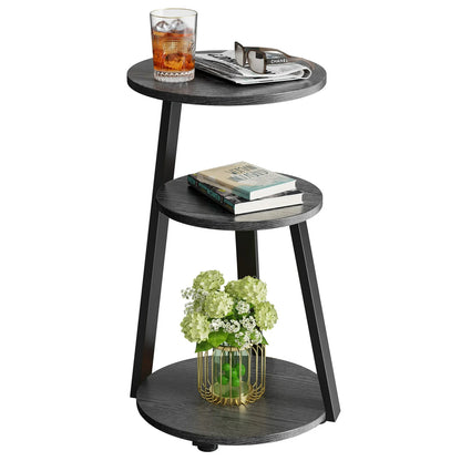 Biemlerfn End Side Table, 3-Tier Coffee Table Nightstand for Home