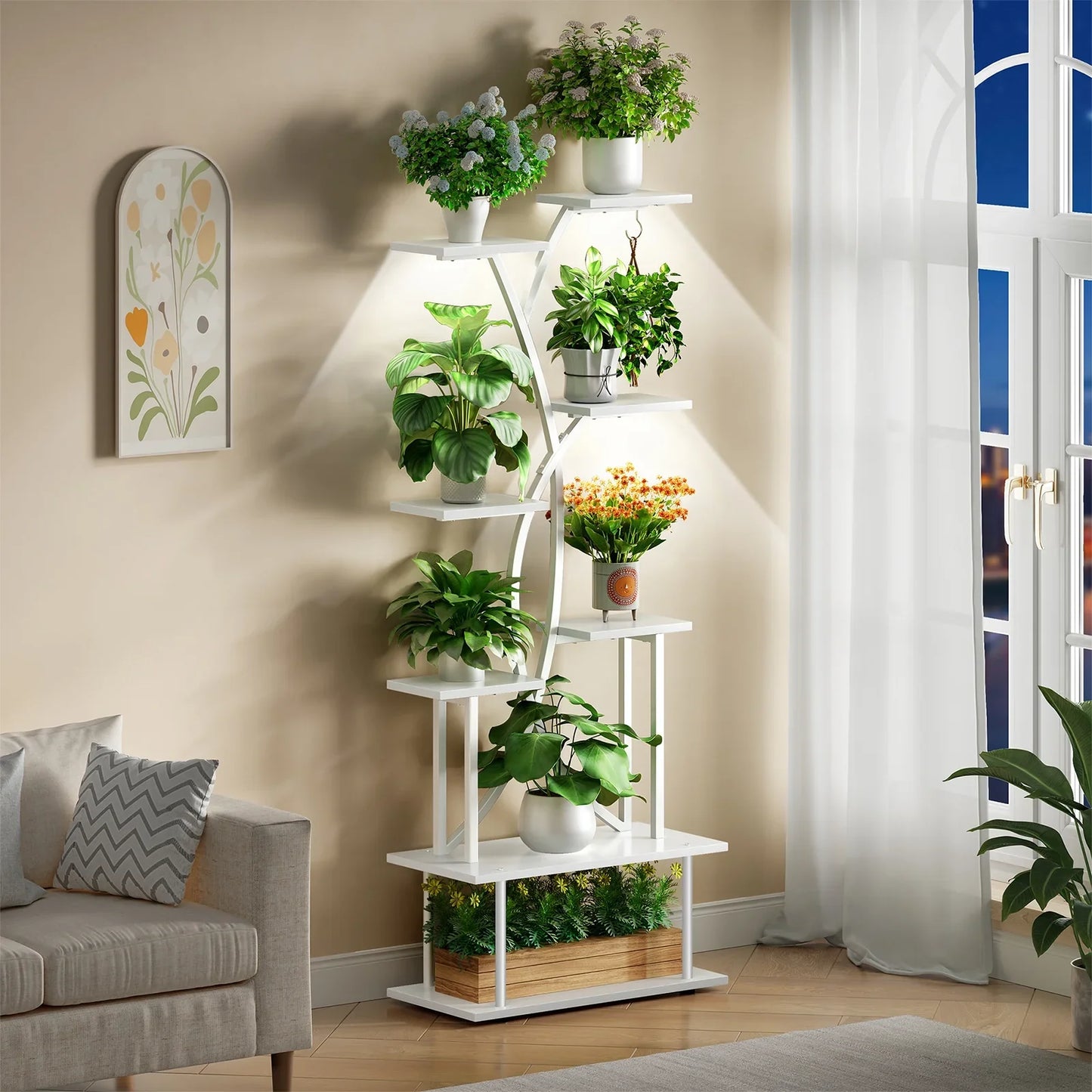 Biemlerfn Plant Stand with Grow Lights, 67" Tall Plant Shelf Indoor