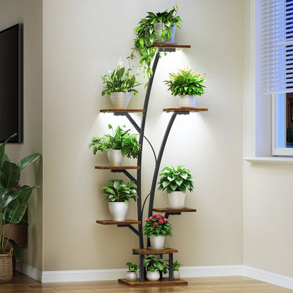Biemlerfn Plant Stand with Grow Light, Perfect for Living Rooms and Offices