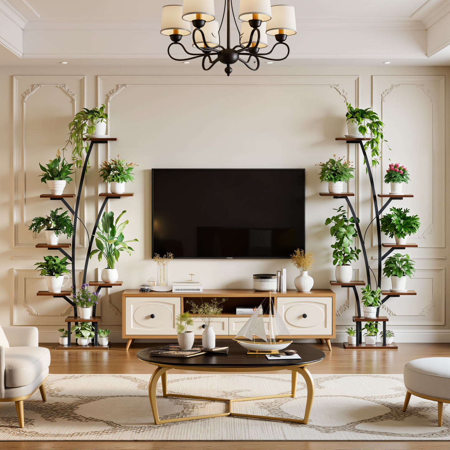 Biemlerfn Plant Stand with Grow Light, Perfect for Living Rooms and Offices