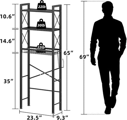 Biemlerfn Over The Toilet Storage with X Shape Side Guardrail