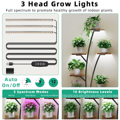 Biemlerfn Plant Stand with Grow Light, Perfect for Living Rooms and Offices