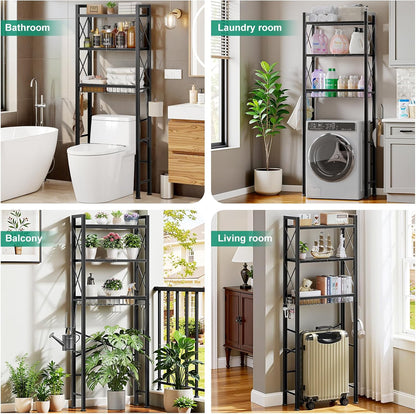 Biemlerfn Over The Toilet Storage with X Shape Side Guardrail