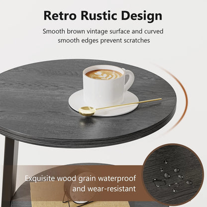 Biemlerfn End Side Table, 3-Tier Coffee Table Nightstand for Home