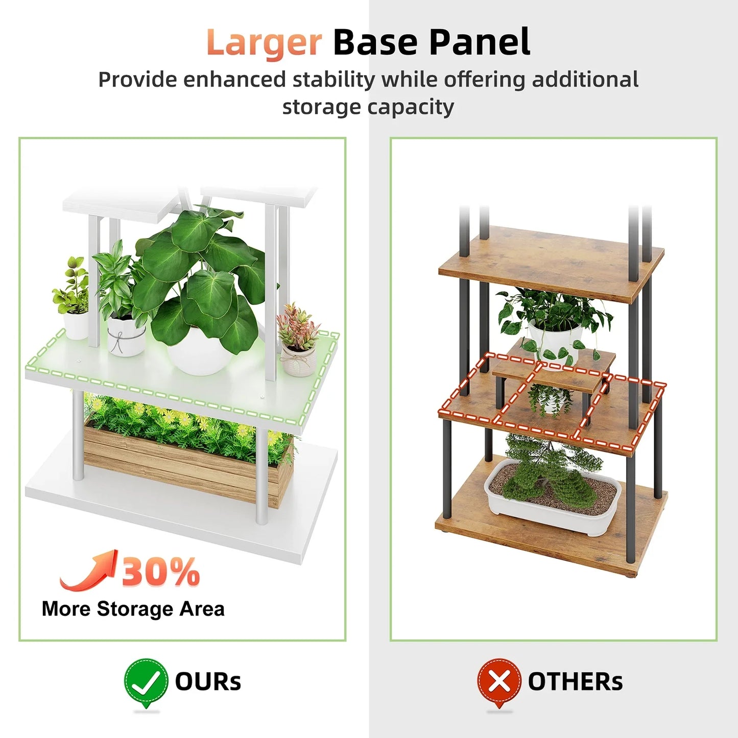 Biemlerfn Plant Stand with Grow Lights, 67" Tall Plant Shelf Indoor