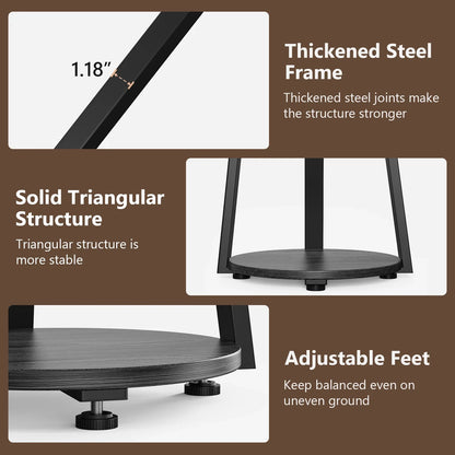 Biemlerfn End Side Table, 3-Tier Coffee Table Nightstand for Home