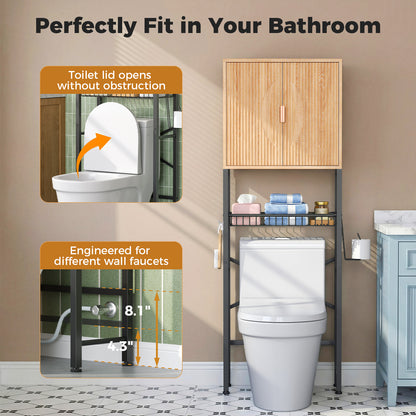 Wave Panel Bathroom Vanity with Sink, Modern Bathroom Cabinet with Storage, Space-Saving Vanity Unit
