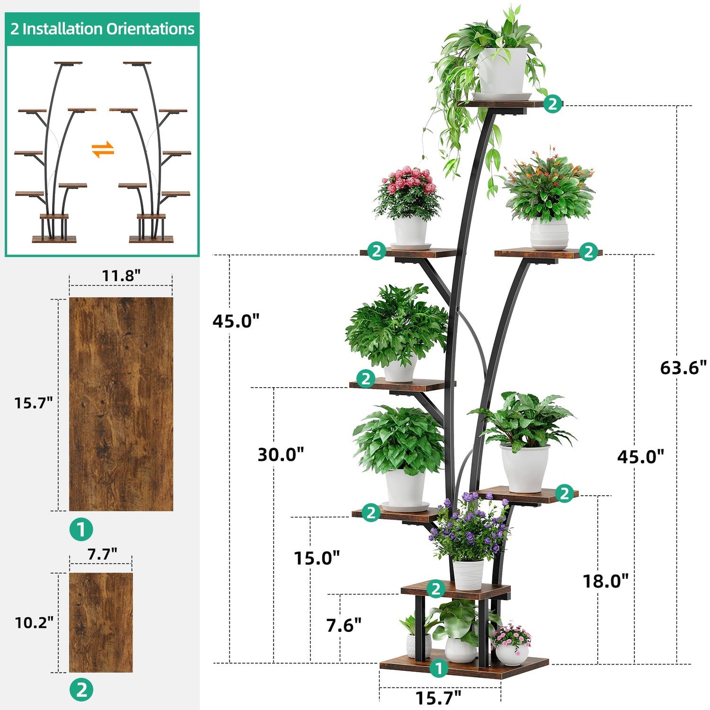 Biemlerfn Plant Stand with Grow Light, Perfect for Living Rooms and Offices