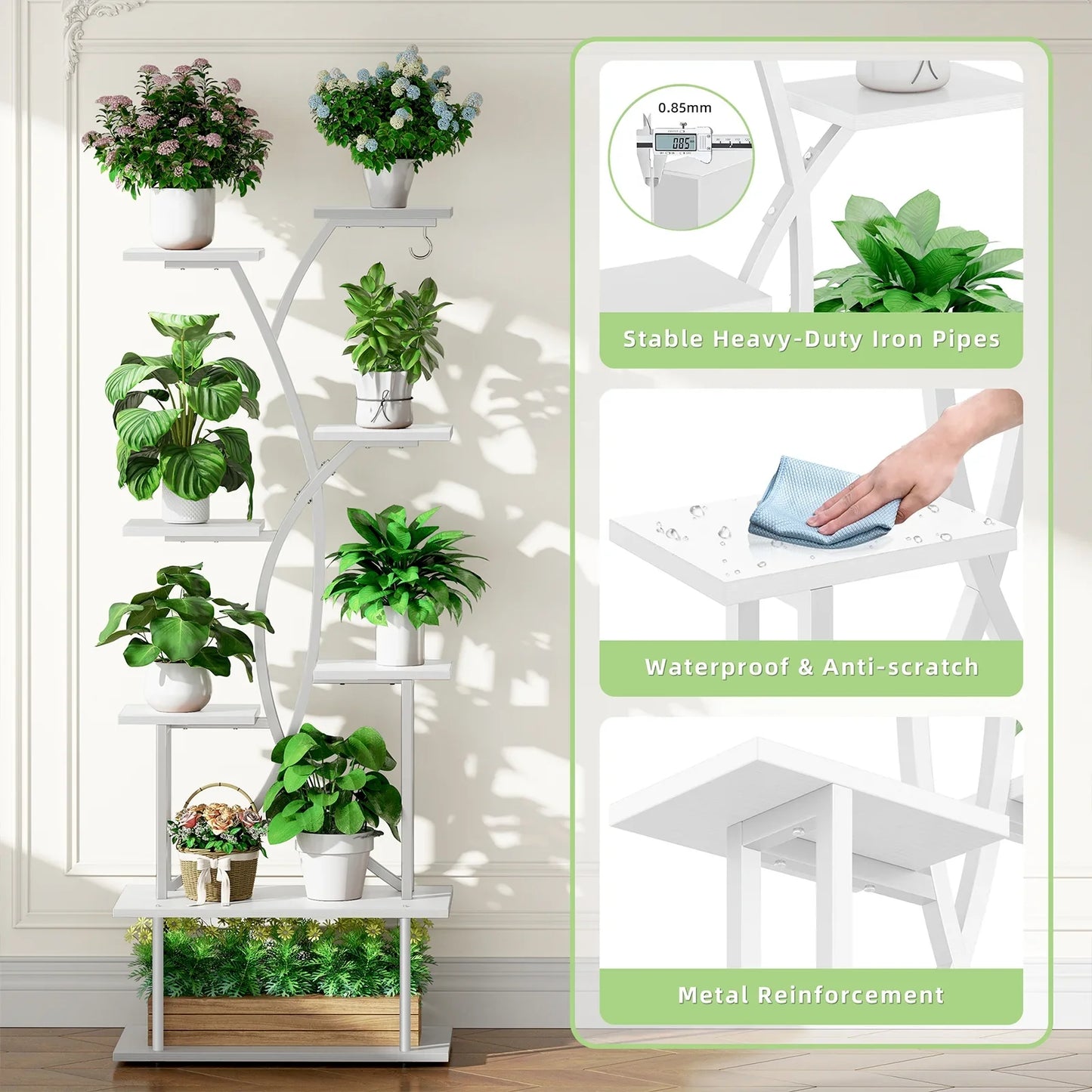 Biemlerfn Plant Stand with Grow Lights, 67" Tall Plant Shelf Indoor