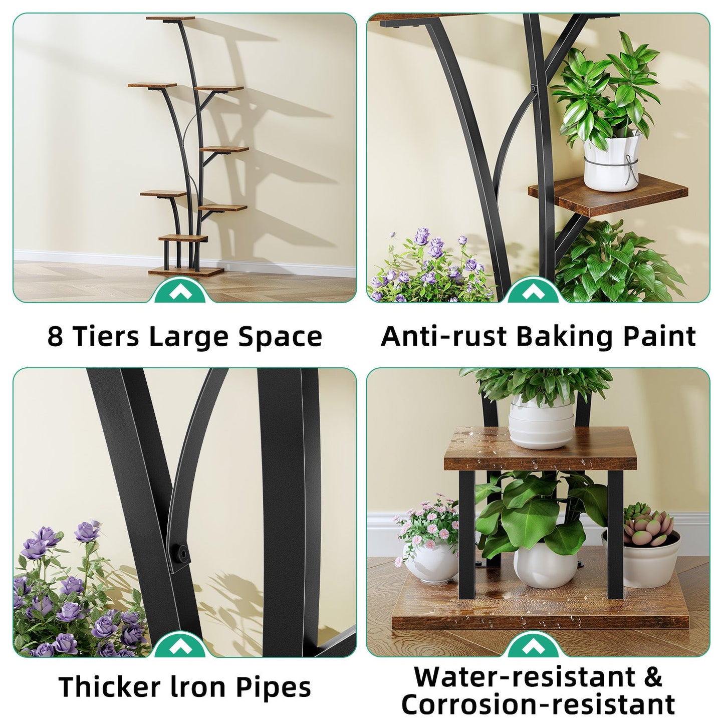Biemlerfn Plant Stand with Grow Light, Perfect for Living Rooms and Offices