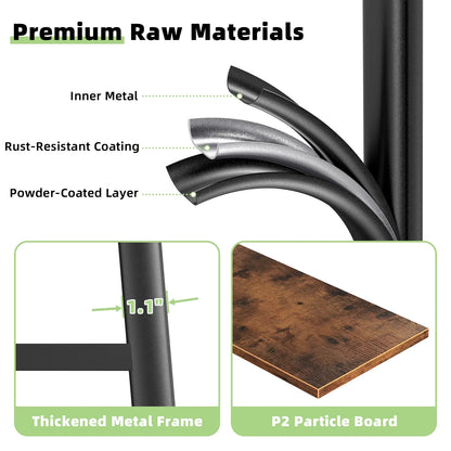 Biemlerfn 6 Tier Book Shelf, Ladder Bookcase with 2 Removable Drawers