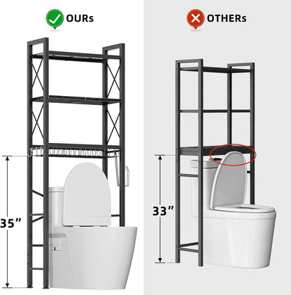 Biemlerfn Over The Toilet Storage with X Shape Side Guardrail