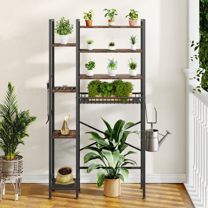 Biemlerfn Over The Toilet Storage Shelf, 8-Tier Wooden Bathroom Organizer, Adjustable