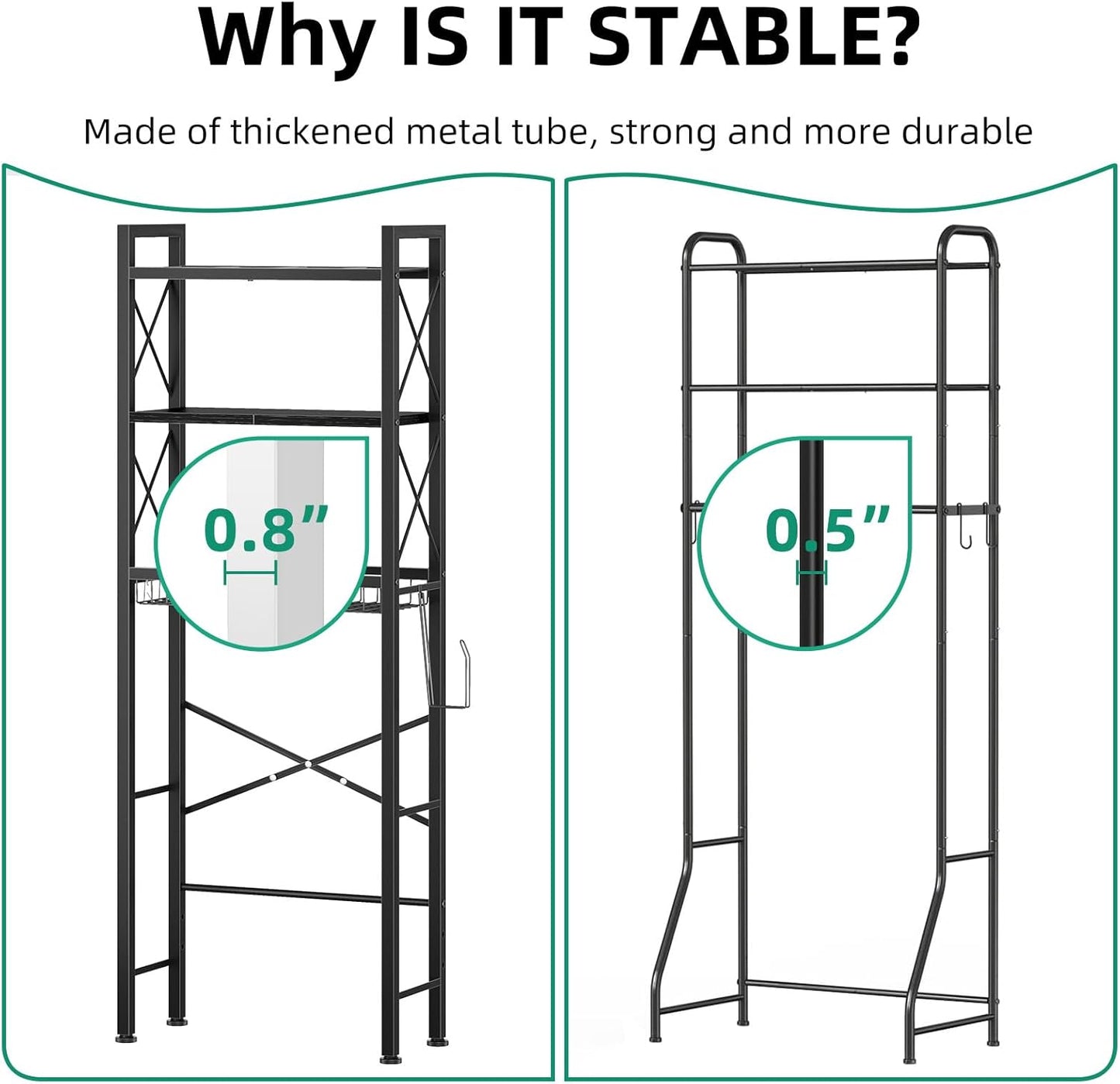 Biemlerfn Over The Toilet Storage with X Shape Side Guardrail