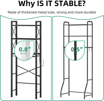 Biemlerfn Over The Toilet Storage with X Shape Side Guardrail