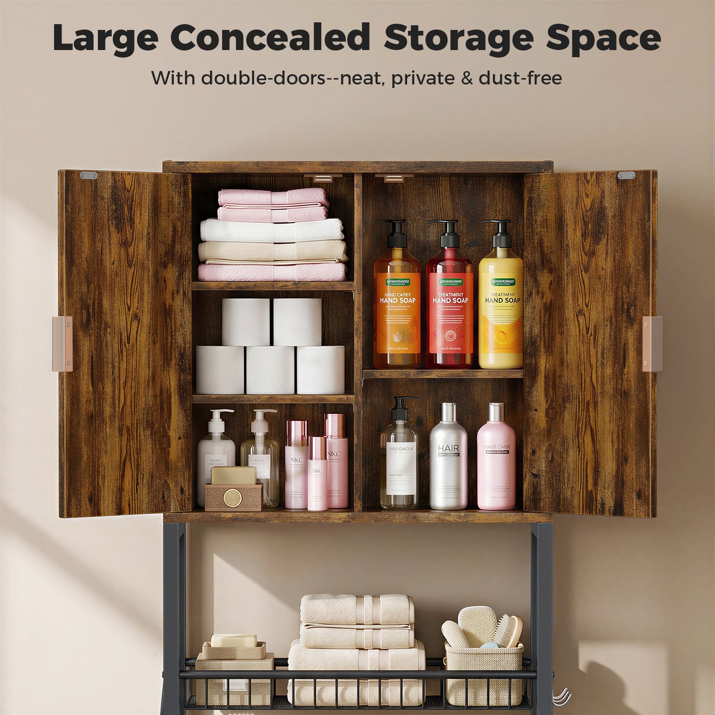 Wave Panel Bathroom Vanity with Sink, Modern Bathroom Cabinet with Storage, Space-Saving Vanity Unit