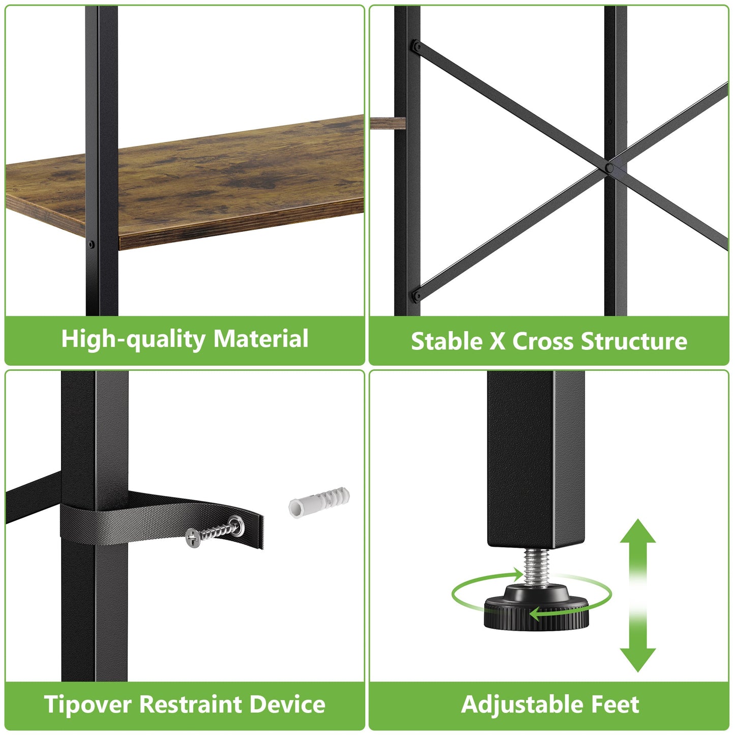 Biemlerfn Over The Toilet Storage Shelf, 8-Tier Wooden Bathroom Organizer, Adjustable