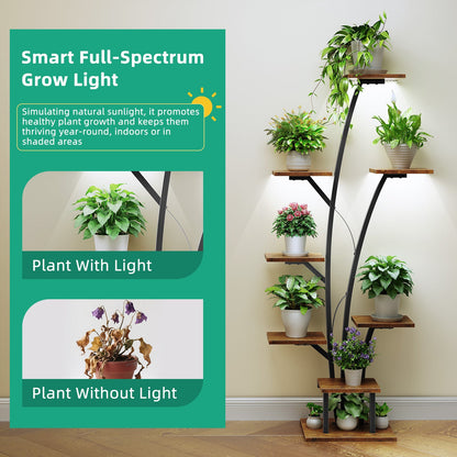 Biemlerfn Plant Stand with Grow Light, Perfect for Living Rooms and Offices