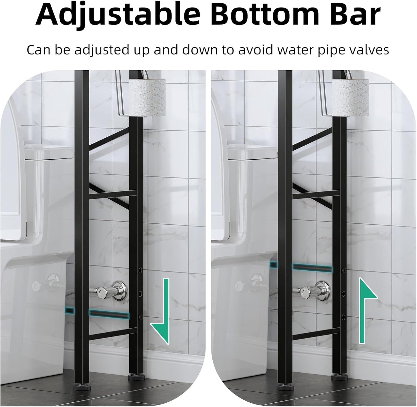 Biemlerfn Over The Toilet Storage with X Shape Side Guardrail
