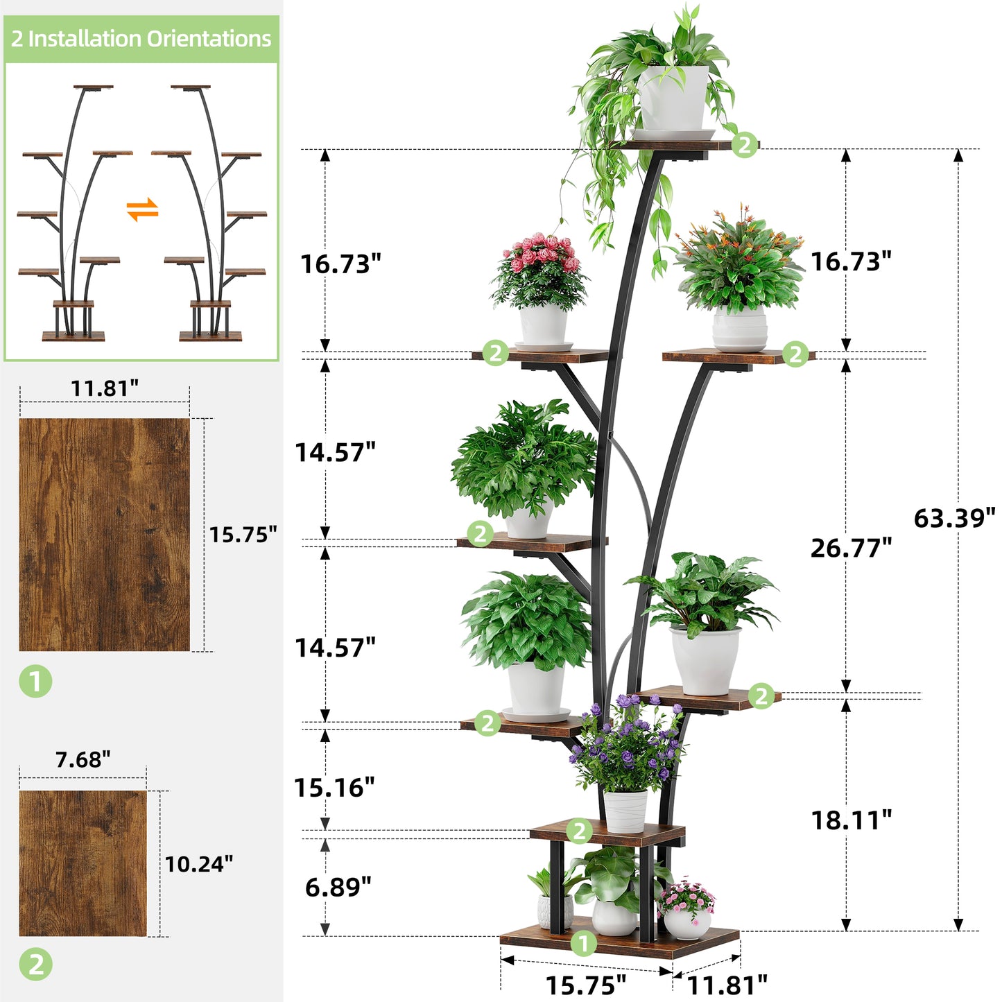 Biemlerfn Plant Stand with Grow Light, Perfect for Living Rooms and Offices