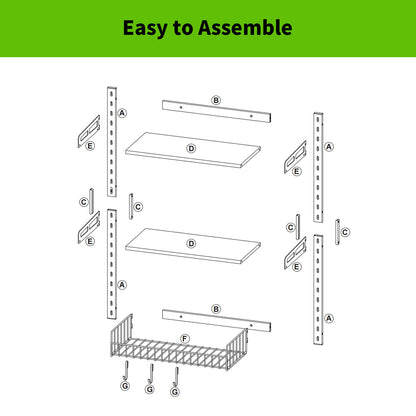 Biemlerfn 3-Tier Wall Mounted Bathroom Organizer Shelf, Space-Saving & Height-Adjustable Storage Rack for Toilet, Kitchen, Living Room