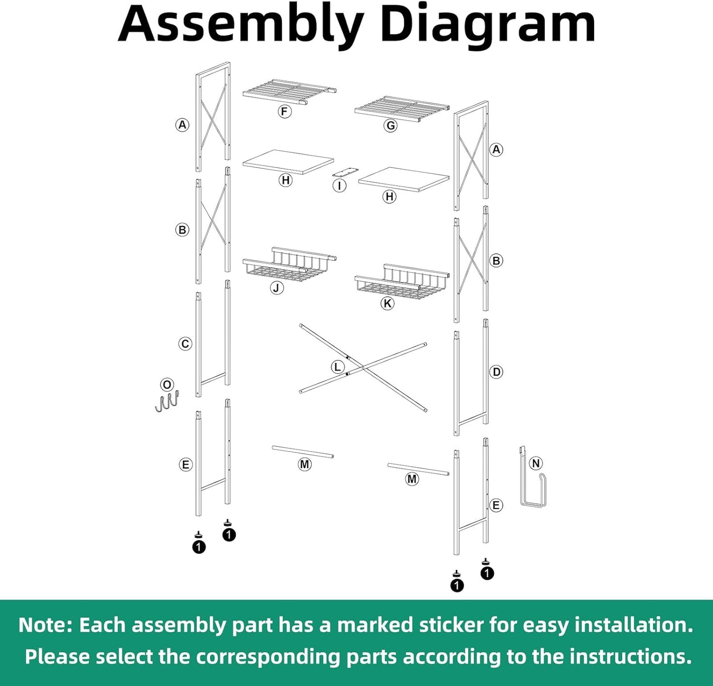 Biemlerfn Over The Toilet Storage with X Shape Side Guardrail