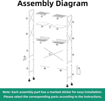 Biemlerfn Over The Toilet Storage with X Shape Side Guardrail