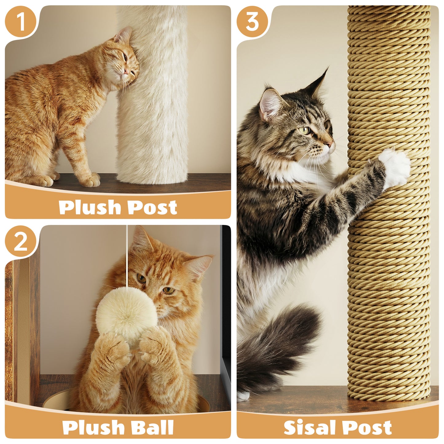 Biemlerfn 58.27" Cat Tree with Litter Box Enclosure, Multi-Level Cat Tower with Elevated Perch & Feeding Station, Scratching Post, Anti-Tip Design for Indoor Cats