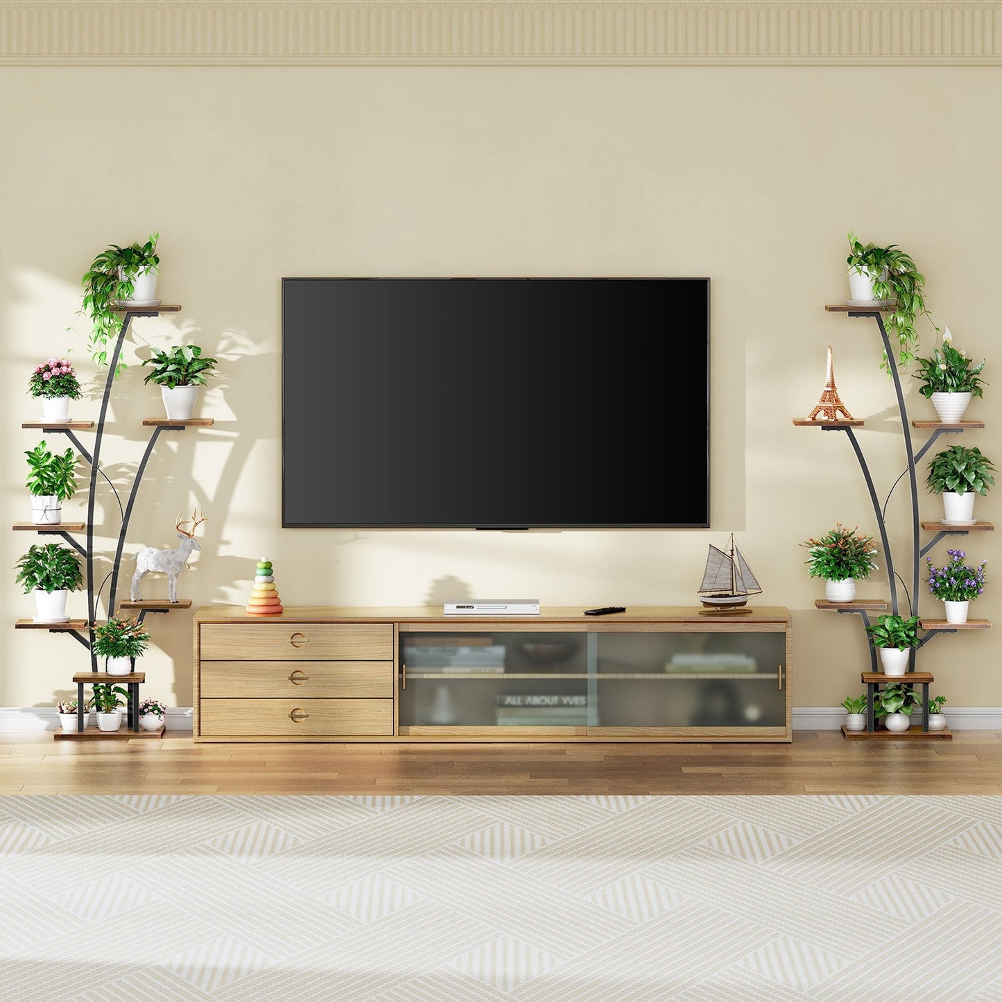 Biemlerfn Plant Stand with Grow Light, Perfect for Living Rooms and Offices