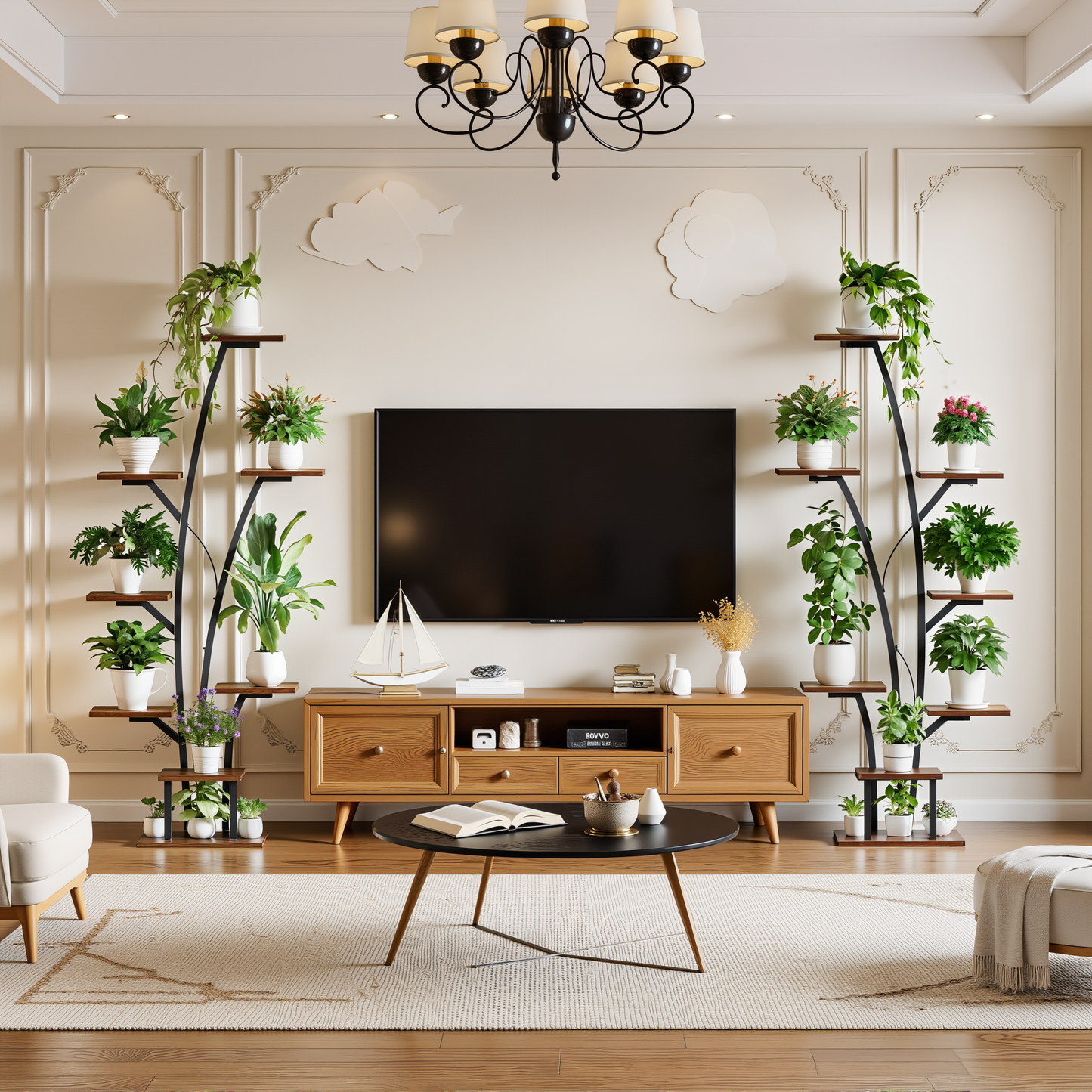 Biemlerfn Plant Stand with Grow Light, Perfect for Living Rooms and Offices