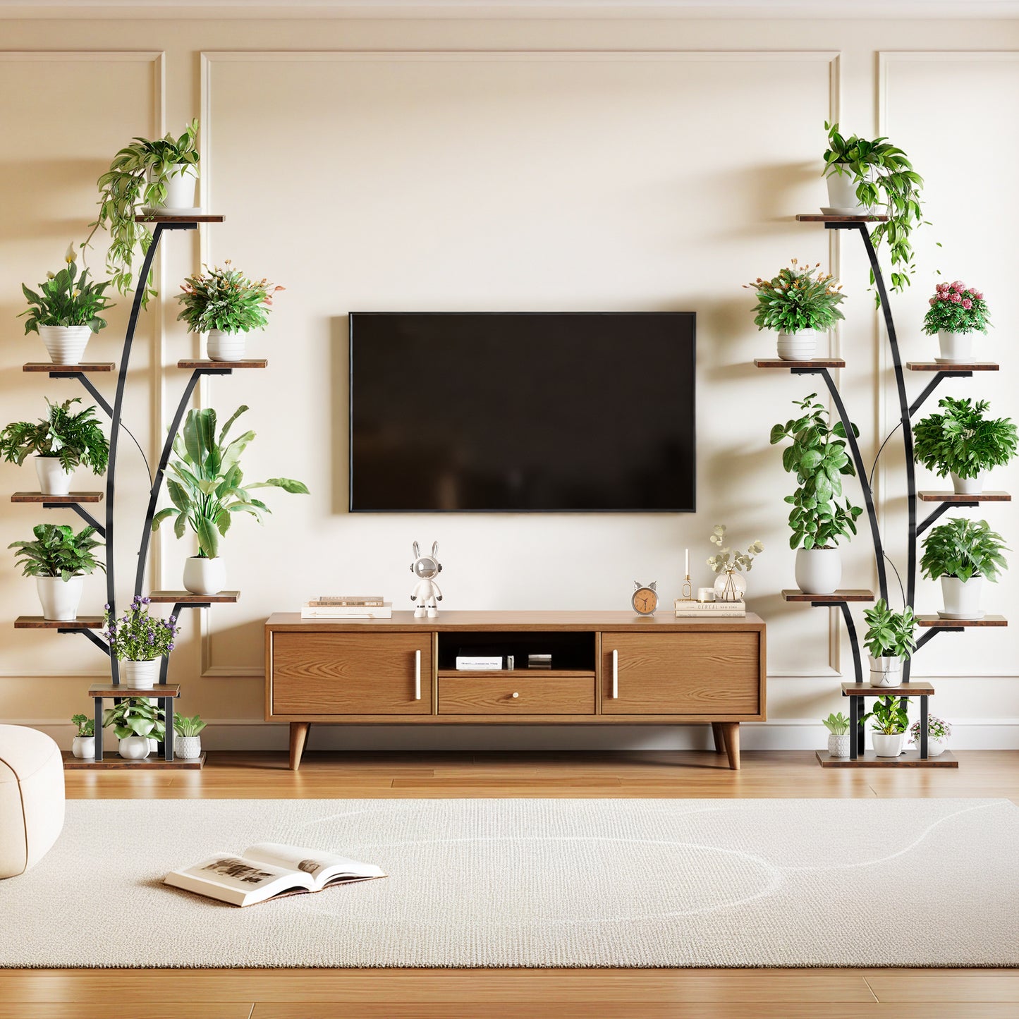 Biemlerfn Plant Stand with Grow Light, Perfect for Living Rooms and Offices